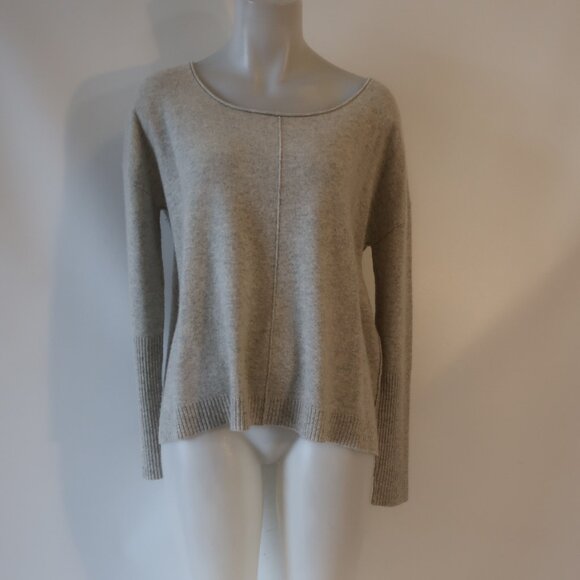 Womens Nili Lotan 100% Cashmere Light Heather Gray Sweater S - Picture 1 of 5